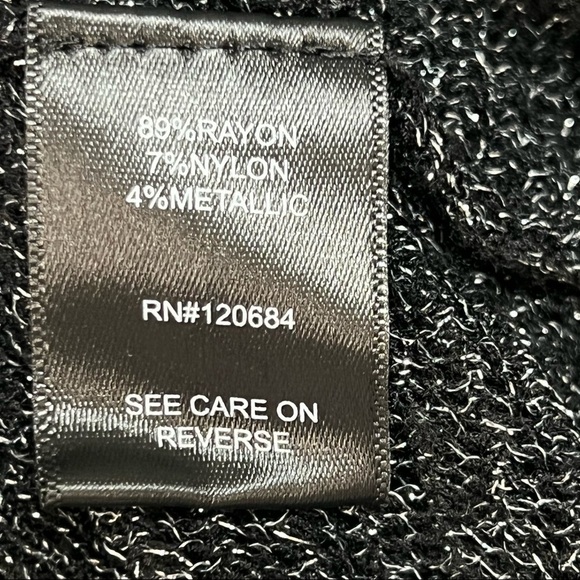 Torrid Black V Neck Metallic Shimmer Dolman Sleeve Top - Picture 8 of 10